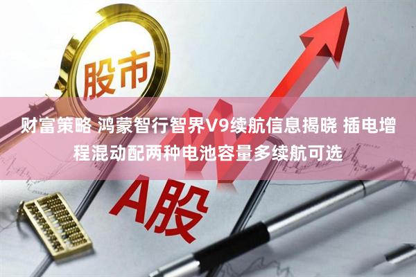 财富策略 鸿蒙智行智界V9续航信息揭晓 插电增程混动配两种电池容量多续航可选